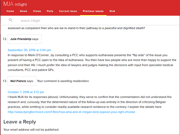 MJA inSight has deleted my post correcting its misinformation.